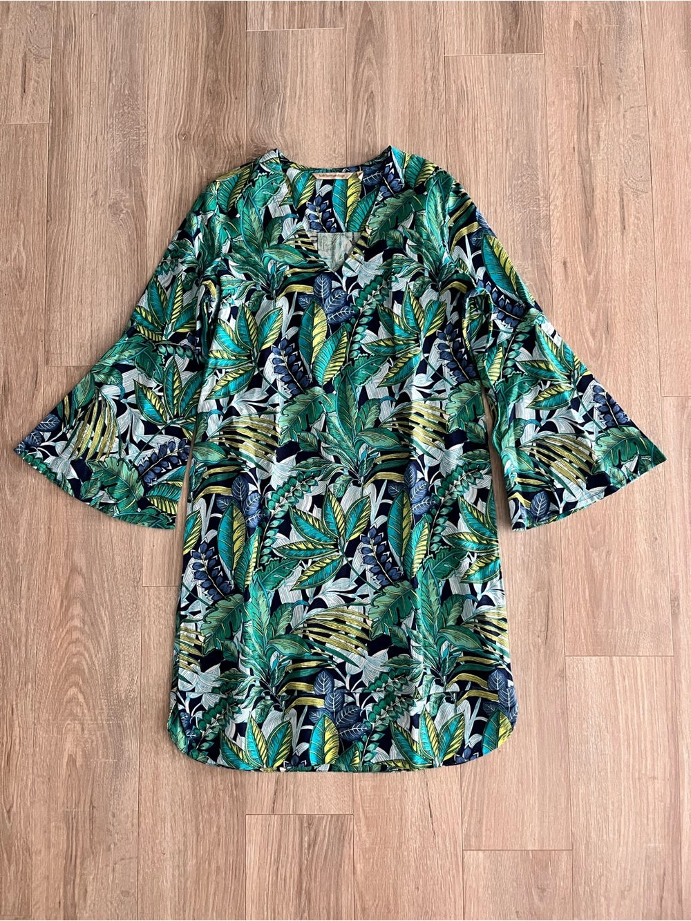 Soft Surroundings Women’s Soleil Linen Blend Dress Jungle Leaf - Size XS - Picture 2 of 7